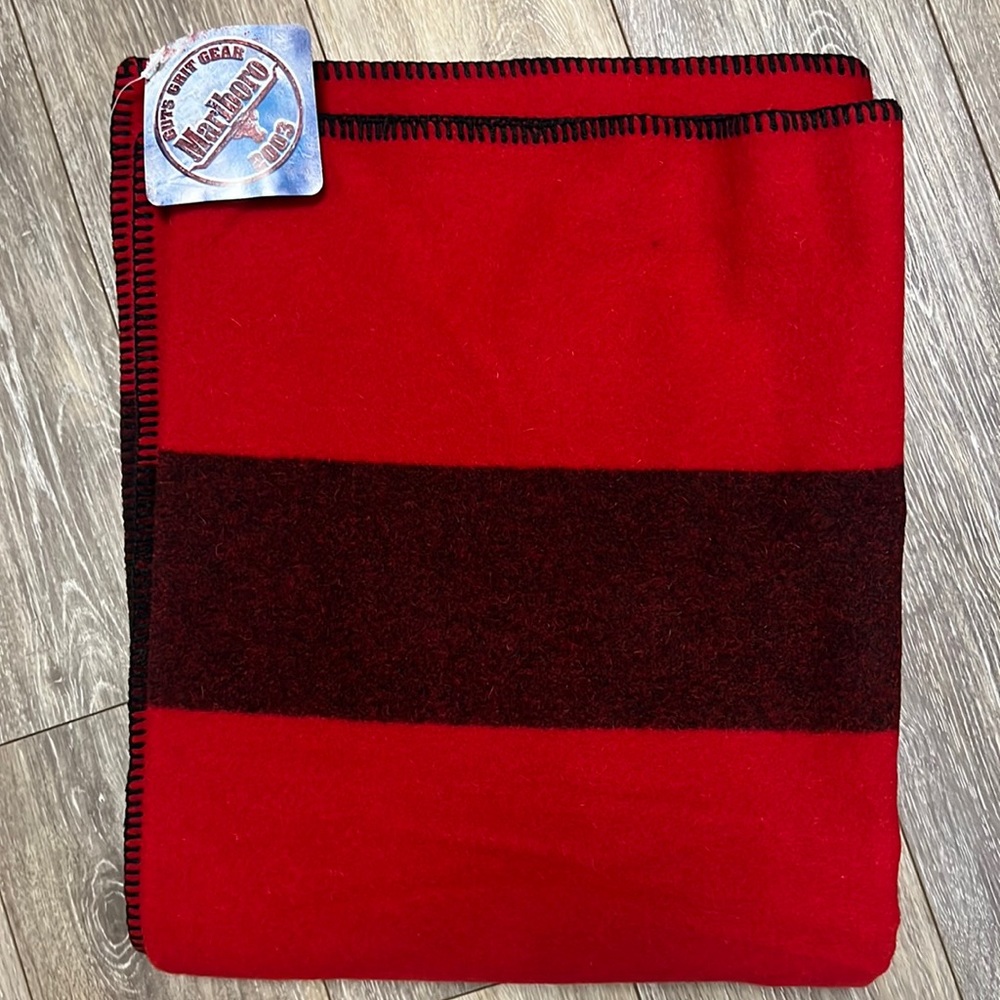 Red Marlboro wool blanket